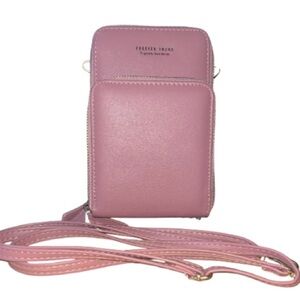 Forever Young Pink Mini Crossbody Bag Adjustable Strap Solid Pattern Waterproof
